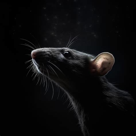 Premium AI Image | A black rat with a black background and a black rat ...