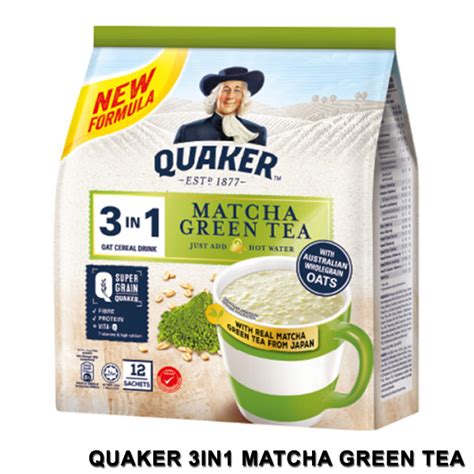 Quaker 3in1 Matcha Green Tea Oat Cereal Drink 28g X 12s Lazada