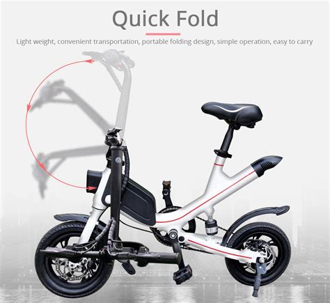 Ouxi V1 12inch Electric Folding Bike 350w Motor 7 8ah 25km H Black