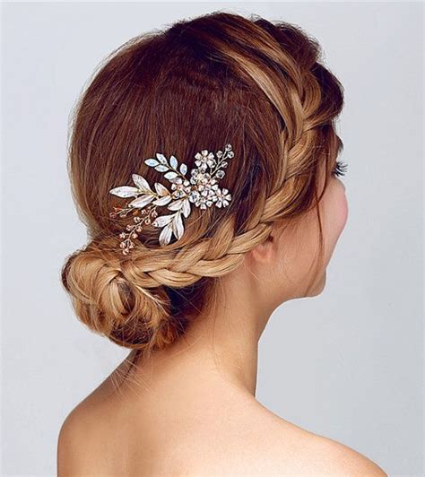 Wedding Hair Piece Bridal Gold Comb Bridal Hair Accessories Rose Gold