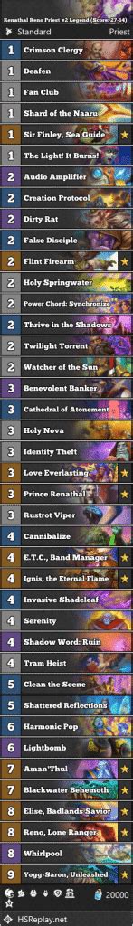 Renathal Reno Priest 2 Legend Score 27 14 Hearthstone Standard Decks