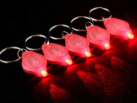 Pcs Lot Colorful Mini Led Keychain Key Ring Super Flash Bright