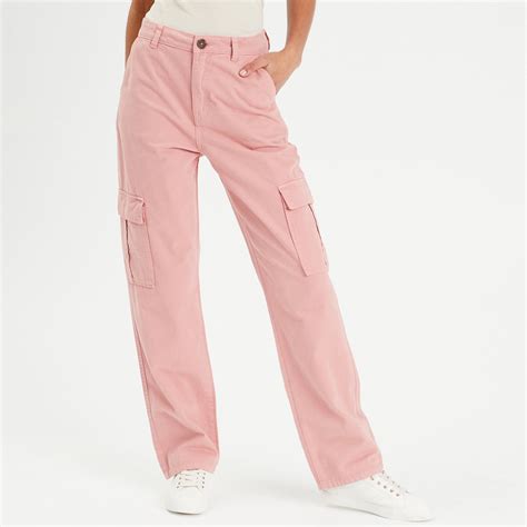 Pantalon Large Cargo Vieux Rose Femme Cache Cache