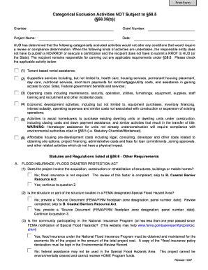 Fillable Online Categorical Exclusion Activities Not Subject To