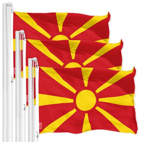 G128 3 Pack Macedonia Macedonian Flag 3x5 Ft Liteweave Pro Series