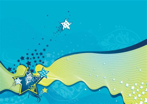 Latar Belakang Biru Dengan Gelombang Dan Bintang Ilustrasi Stok - Unduh