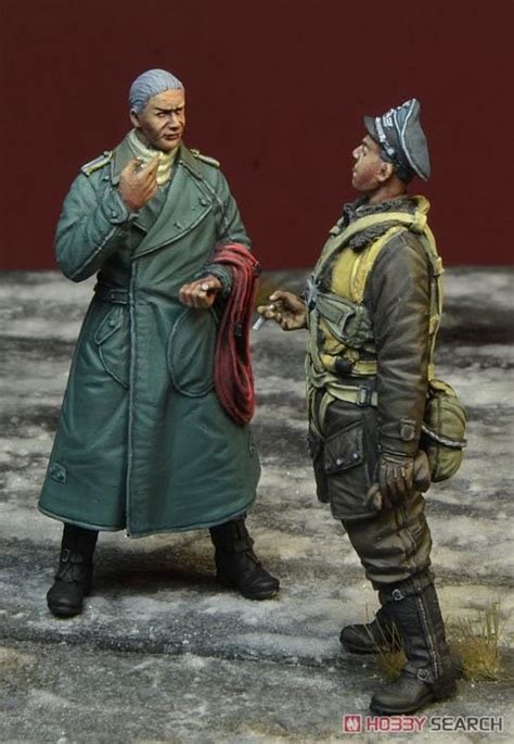 WWII Luftwaffe Pilot Ace Franz Stigler Mechanic 2 Figures Plastic