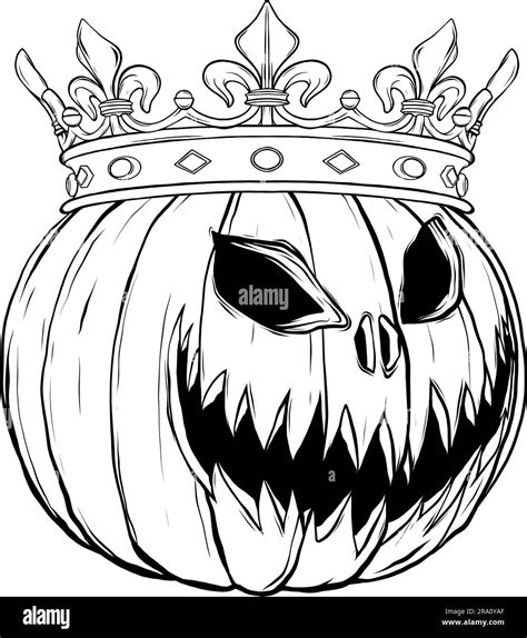 Halloween Pumpkin Vector Illustration Thin Line Art Icon On White Background Stock Vector