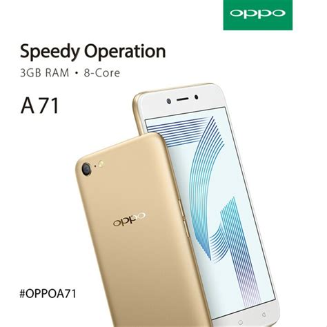 Jual Hp Oppo A71 Gold New Android Nougat Garansi Resmi RAM 2GB Plus ROM