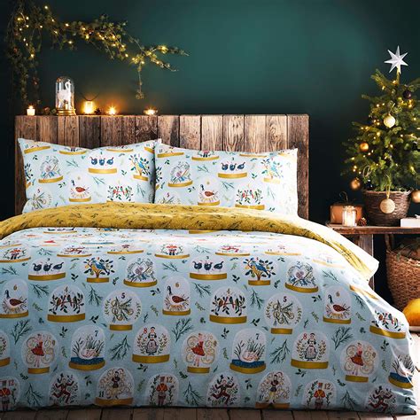 Twelve Days Of Christmas Duvet Cover Set Multicoloured By Furn