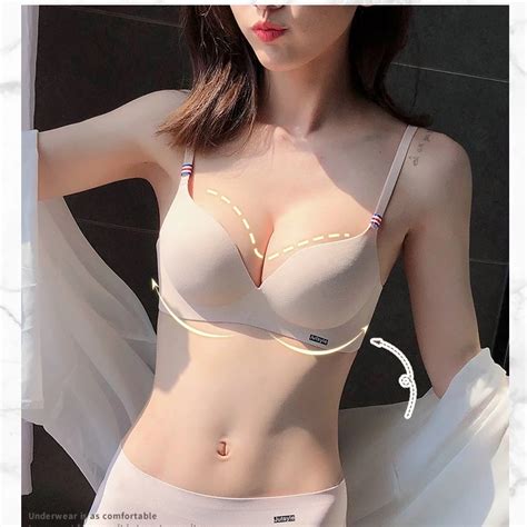 Sexy Ice Silk Bra For Women Seamless Bralettle Gather Push Up Lingerie Wireless One Piece AB