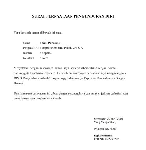 Contoh Surat Pernyataan Pengembalian Barang 53 Koleksi Gambar