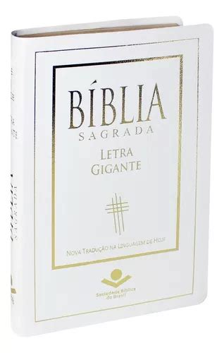 Bíblia Sagrada Letra Gigante Couro bonded Branco borda dourada