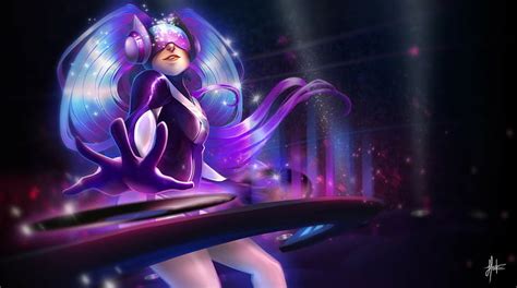 Hd Wallpaper Sona League Of Legends Dj Sona Women Purple Adult