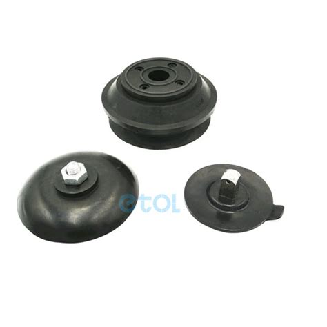 Heavy duty black natural rubber threaded suction cups - ETOL