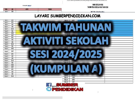 Buku Takwim Sekolah Sesi 2024 2025 Kumpulan A