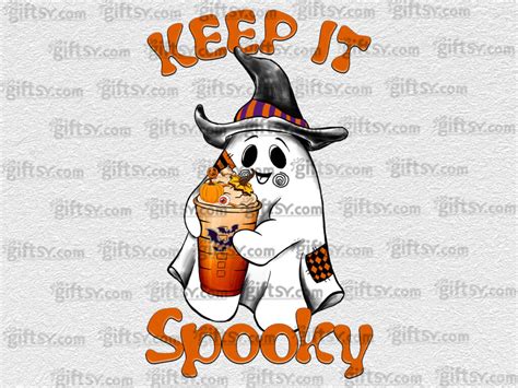 Keep It Spooky Ghost Halloween Sublimation Png Digital Design Instant