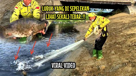 JALA IKAN DI SUNGAI DEKAT EXAVATOR IKAN BESAR BERKUMPUL YouTube