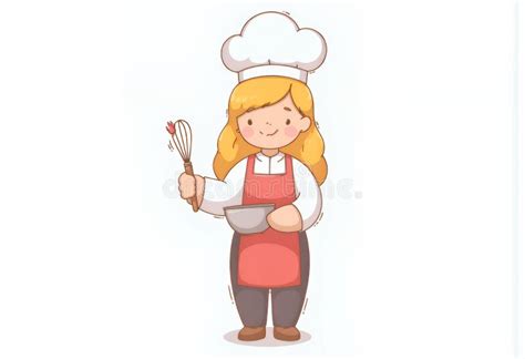 Cheerful Blonde Chibi Chef Cartoon Character In Korean Style A Delightful Flat Vector