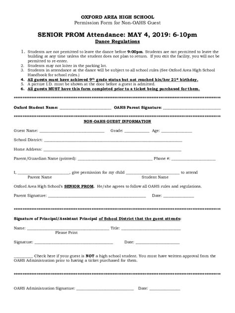 Fillable Online Newington High School Outside Guest Permission Form Fax