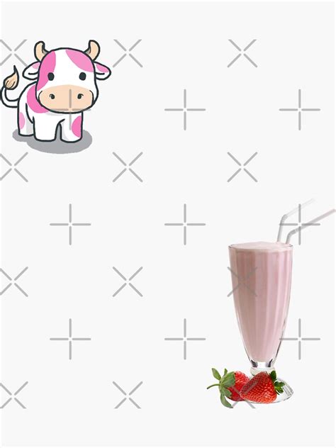 Strawberry Cow Pack Sticker By Retroaesthetics Redbubble