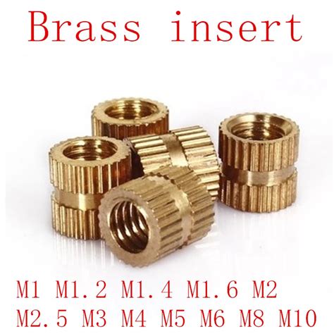 100pcs 50pcs 10pcs M1 M1 2 M1 4 M2 M2 5 M3 M4 M5 M6 M8 M10 Brass Insert