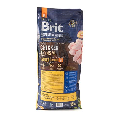 Сухий корм для собак середніх порід Brit Premium Dog Adult М, з куркою ...
