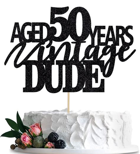 Buy Biabisd Vintage Dude 50th Birthday Cake Topper Vintage Dude 50th