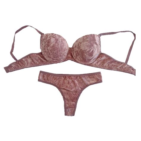 Conjunto Lingerie Sutiã Bojo e Calcinha Veludo Roxo Lilás Violeta Shopee Brasil