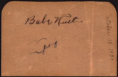 1930 Babe Ruth Lou Gehrig Dual Signed Album Page PSA