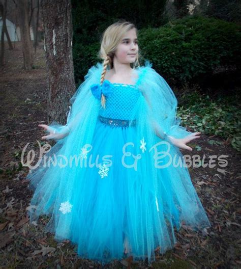 Elsa The Snow Queen Inspired Tutu Dress AND Matching Hair Bow For