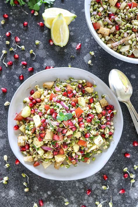 healthy sprout salad moong bean sprouts ruchiskitchen