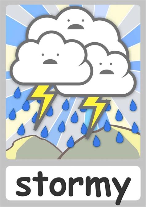 Stormy Flashcard Weather Activities Preschool Weather For Kids