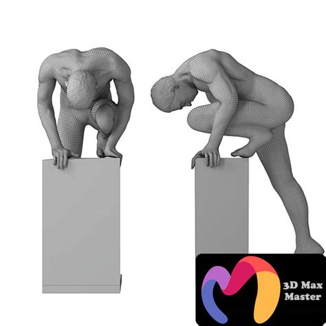 Deco Object Nude Man Stand Bronze DMAXTER