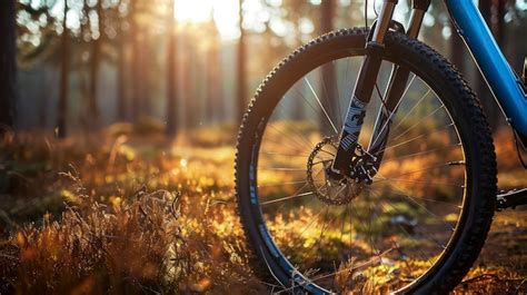 Mountain Biking Downhill At High Speed On A Bicycle Premium Ai