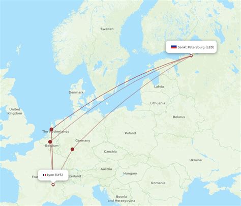 All Flight Routes From Lyon To Saint Petersburg Lys To Led Flight Routes