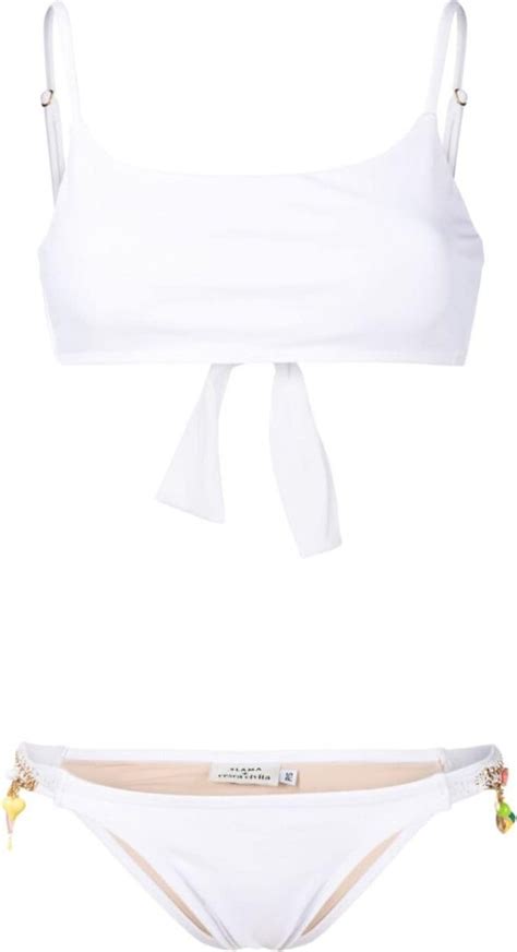 AMIR SLAMA X Cesca Civita Bead Embellished Bikini ShopStyle Two Piece Swimsuits