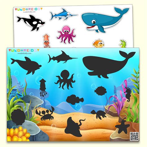 Educational Shadow Matching Game Underwater World