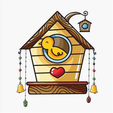 Cute Bird House Vector 22713022 Vector Art At Vecteezy
