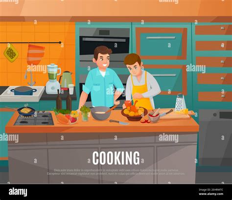 Man taking part in cooking talk show cartoon vector illustration Stock Vector Image & Art - Alamy