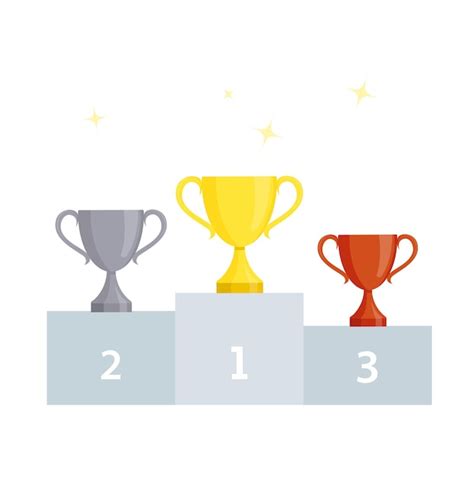 Premium Vector Gold Silver And Bronze Trophy Vector Illustration