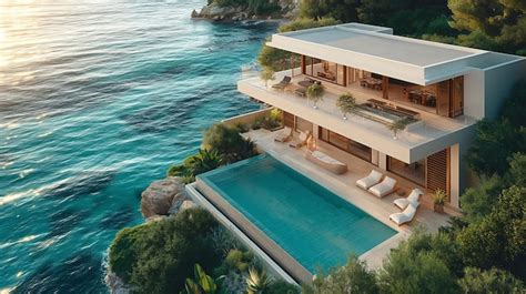 Premium Photo Aerial View Of Seaside Villa Perched On Cliffside