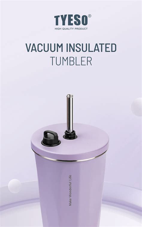 Tyeso Ts A Ml Vacuum Insulated Tumbler Keep Cold And Hot With Straw Botol Mug Water