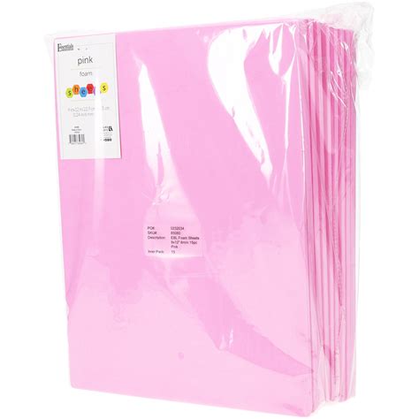 Ebl Foam Sheets 9x12 6mm 15pc Pink Michaels