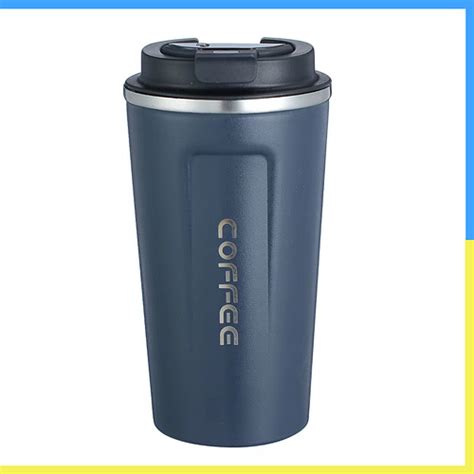 Термокружка Coffee с датчиком температуры синий Термокружка 380 мл ...