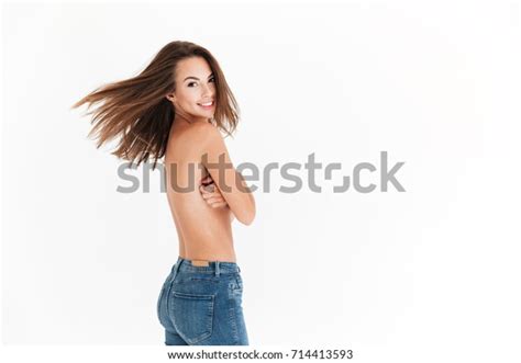 Side View Happy Half Naked Woman Stock Photo Shutterstock