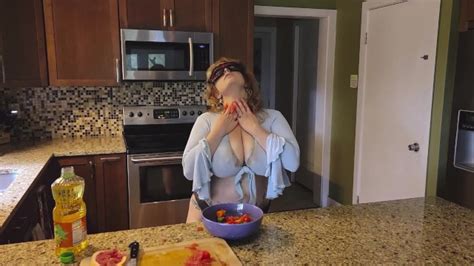 Slicing And Crushing Food And RUBBING It Into HUGE TITTED Mature MOMMY Mistress Thursday