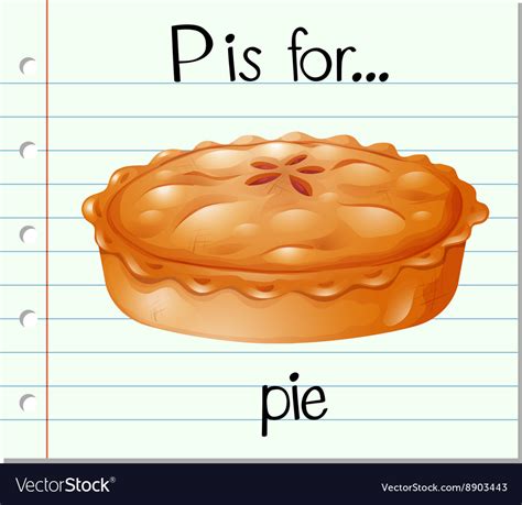 Flashcard Letter P Is For Pie Royalty Free Vector Image