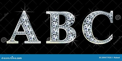 Diamond Alphabet Letters Stunning Beautiful Abc Jewelry Set In Gems