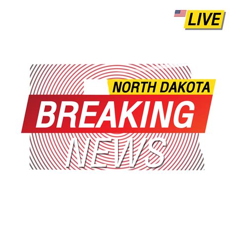 Breaking news. United states of America North Dakota and map on image